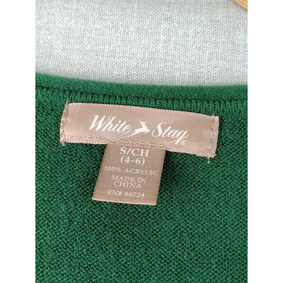 White Stag Women's Green V-Neck Long Sleeve Knit Sweater S/CH RN# 86724 USED - Picture 2 of 6